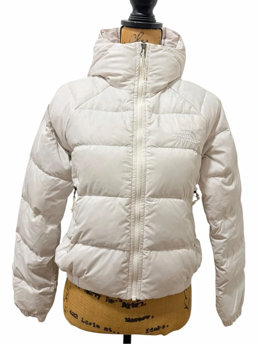 The North Face Hydrenalite Down Hooded Puffer Jacket White Dune Small